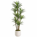 Plante artificielle Dracaena 180 cm feuillage vert en plastique pour intérieur