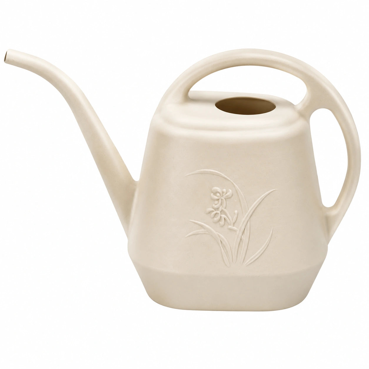 Arrosoir 2 L en céramique beige à bec long pour jardinage