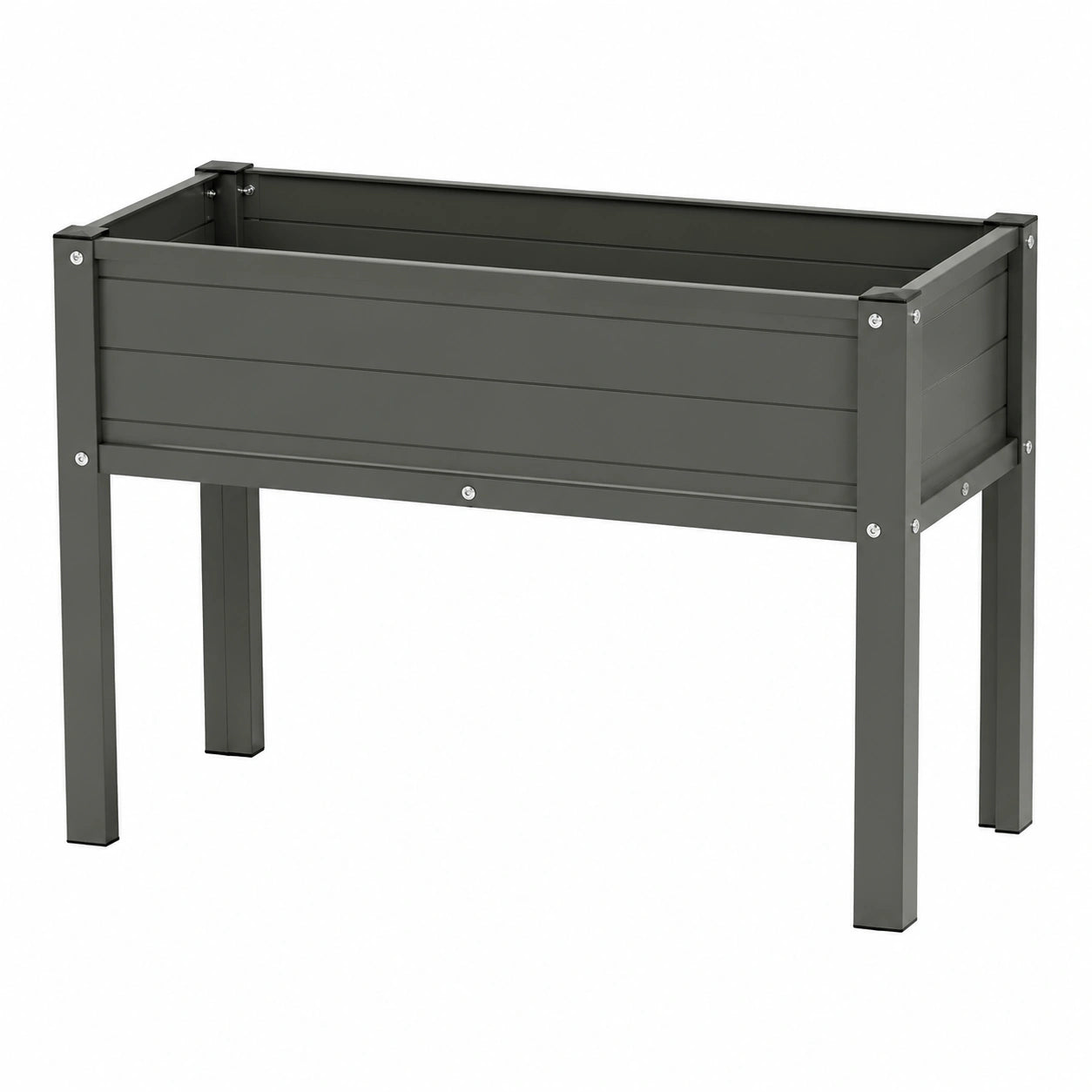 Jardinière surélevée 100 x 40 x 80 cm en acier gris anthracite pour potager extérieur