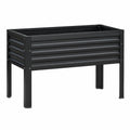 Jardinière surélevée 100 x 40 x 80 cm en acier noir pour extérieur