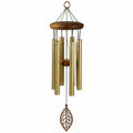 Carillon éolien 90 cm bois et métal doré décoratif suspendu