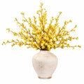 Composition florale artificielle en pot 85 cm jaune et beige - décoration intérieure style champêtre