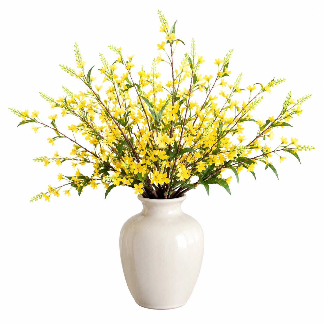 Plante artificielle en pot 90 cm fleurs jaunes vase en céramique décoration intérieure