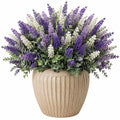 Plante artificielle en pot 55 cm lavande violet blanc en plastique et céramique décoration intérieure