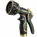 Pistolet d'arrosage compact en plastique vert noir et doré à modes de jet réglables