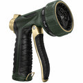 Pistolet d'arrosage 20 cm en plastique vert noir et doré à jets réglables
